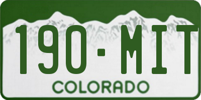 CO license plate 190MIT
