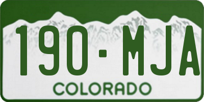 CO license plate 190MJA