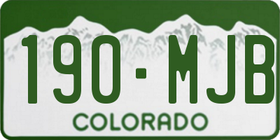 CO license plate 190MJB