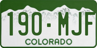 CO license plate 190MJF