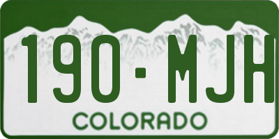 CO license plate 190MJH