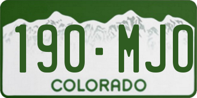 CO license plate 190MJO