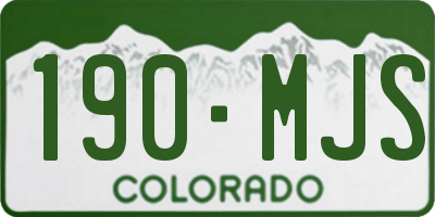 CO license plate 190MJS