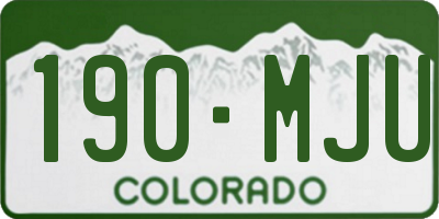 CO license plate 190MJU