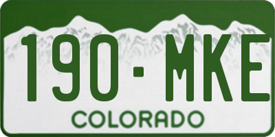 CO license plate 190MKE