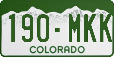 CO license plate 190MKK