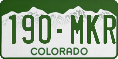 CO license plate 190MKR