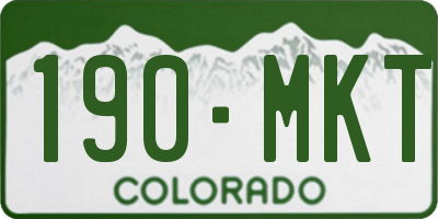 CO license plate 190MKT
