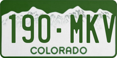 CO license plate 190MKV