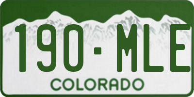 CO license plate 190MLE