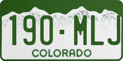 CO license plate 190MLJ