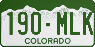 CO license plate 190MLK