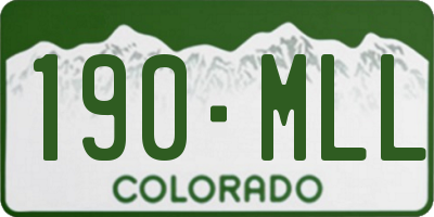 CO license plate 190MLL