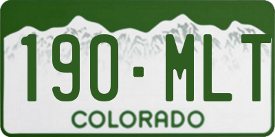 CO license plate 190MLT