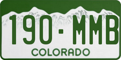 CO license plate 190MMB