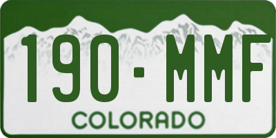CO license plate 190MMF