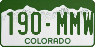 CO license plate 190MMW