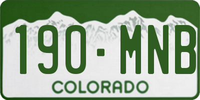 CO license plate 190MNB