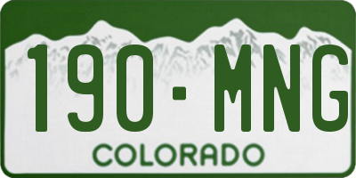 CO license plate 190MNG
