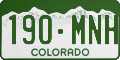 CO license plate 190MNH