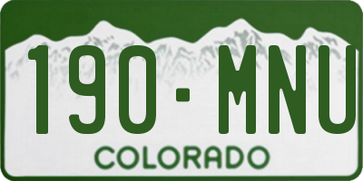 CO license plate 190MNU