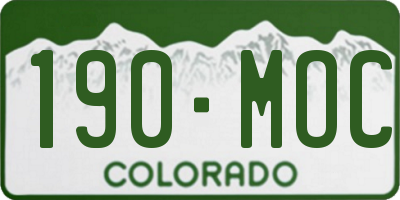 CO license plate 190MOC