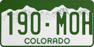 CO license plate 190MOH