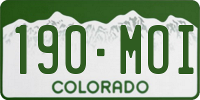 CO license plate 190MOI