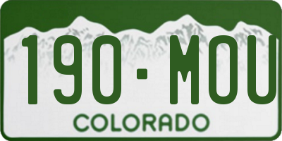 CO license plate 190MOU