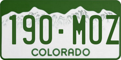 CO license plate 190MOZ