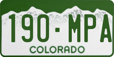 CO license plate 190MPA