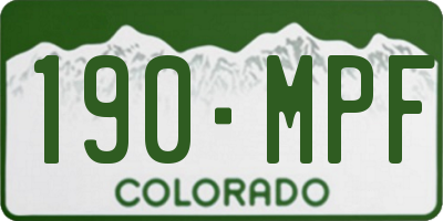 CO license plate 190MPF