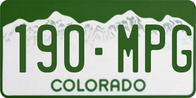 CO license plate 190MPG