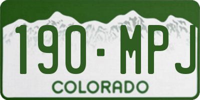 CO license plate 190MPJ