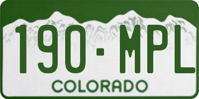 CO license plate 190MPL