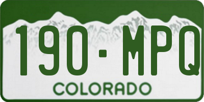 CO license plate 190MPQ