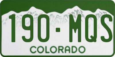 CO license plate 190MQS