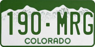 CO license plate 190MRG