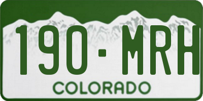 CO license plate 190MRH