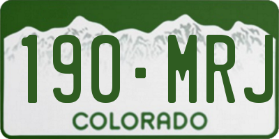 CO license plate 190MRJ