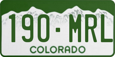 CO license plate 190MRL