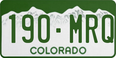 CO license plate 190MRQ