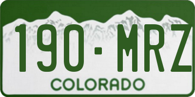 CO license plate 190MRZ