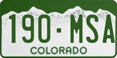 CO license plate 190MSA