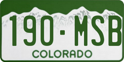 CO license plate 190MSB