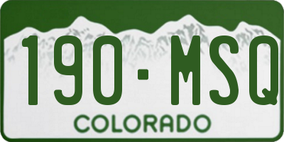 CO license plate 190MSQ