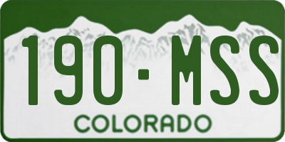 CO license plate 190MSS