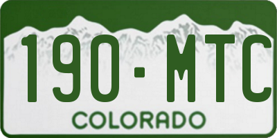 CO license plate 190MTC