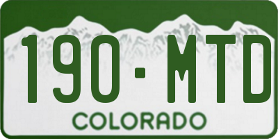 CO license plate 190MTD