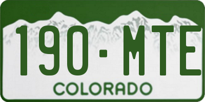 CO license plate 190MTE